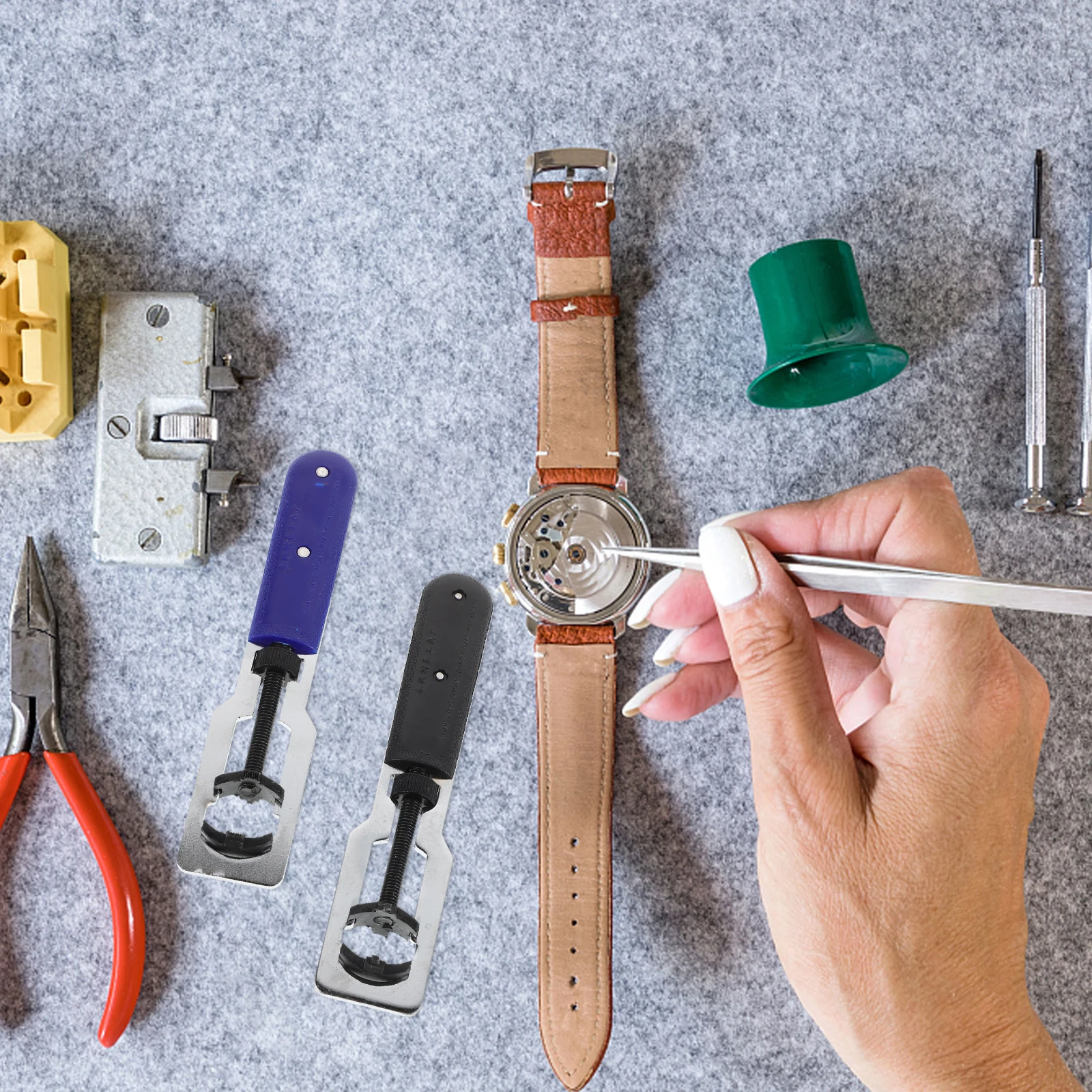 2 pçs dois-em-um medidor abridor myna ferramenta de bandas relógio porta pino remoção ferro cock para utensílios de cozinha