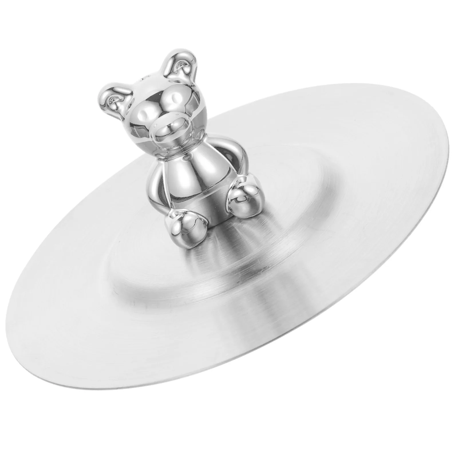 

Dust-Proof Stainless Steel Mug Lid with Bear Decoration Reusable Cup Cover for Coffee Tea Water Wine Glass Seal