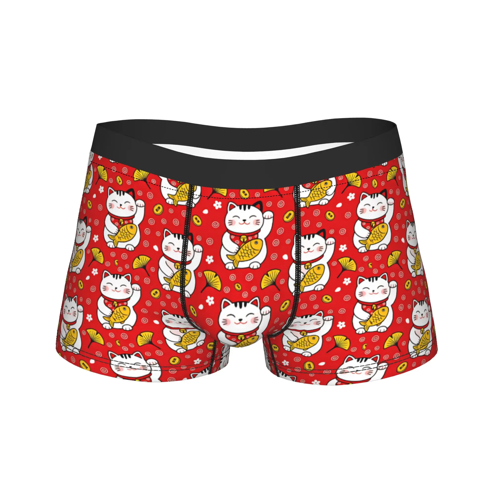 Maneki Nekos Cats Underwear  Customs Boxer Shorts High Quality Man Panties Comfortable Shorts Briefs Gift