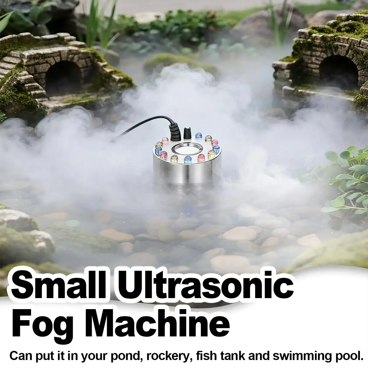 

Мини-светодиодный туманообразователь, комплект Fogger, машины для Хэллоуина, водяное запотевание, уличный светильник для тыквы, пруд, туман, аквариумная машина, вечеринка в помещении