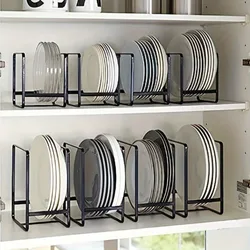 Stainless Steel Kitchen Rack Rust-resistant Countertop Utensil Holder Vertical Cabinet Storage for Plates Bowls Cups Lids