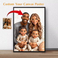 Customize Your Photos Hand-made Style Canvas Printing Wedding Couple Family Pet Wall Art Poster for Home Decor Perfect Gift