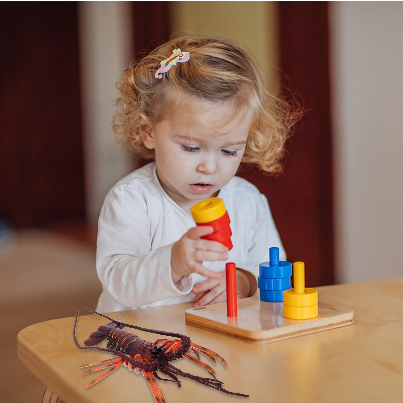 

Пластиковая фигурка лобстера: реалистичное украшение в виде животного для декора рабочего стола и дома, креативная развивающая игрушка, увлекательный визуальный элемент