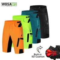 WOSAWE, pantalones cortos de ciclismo para hombre, pantalones cortos acolchados 5D a prueba de golpes para bicicleta de montaña, pantalones cortos ligeros y holgados para ciclismo de montaña, pantalones para montar