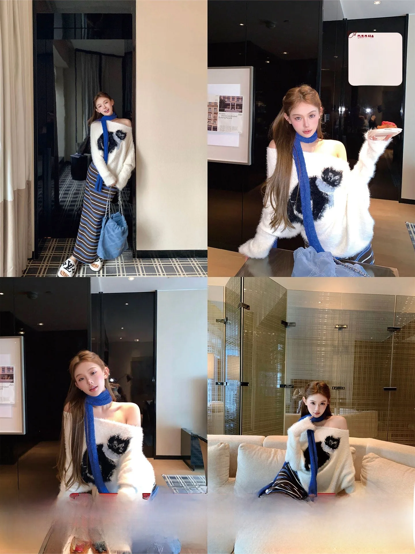 

Свитер Cisas с открытыми плечами, свободного кроя, в корейском стиле, с эффектом замши, с асимметричным вырезом на плече, с длинными рукавами, для женщин, осень-зима