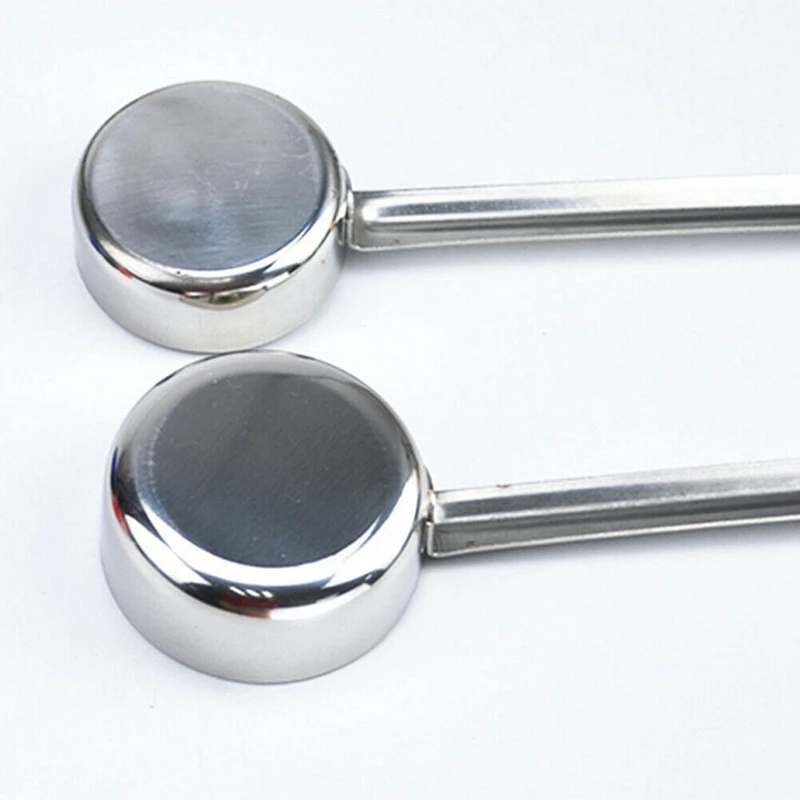 Pizza Spread Sauce Ladle Rubber Handle Flat Bottom Kitchen Cooking Spoon Stainless Steel Measuring Stir Soup Spoon image 2