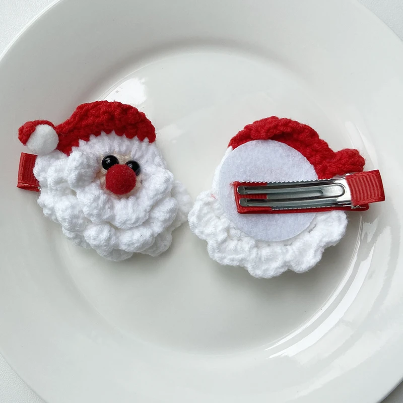 1Pcs Knitted Handmade Wool Crochet Santa Claus Pendants For Key Chain Bags Hanging Hairpin Decorate Accessory