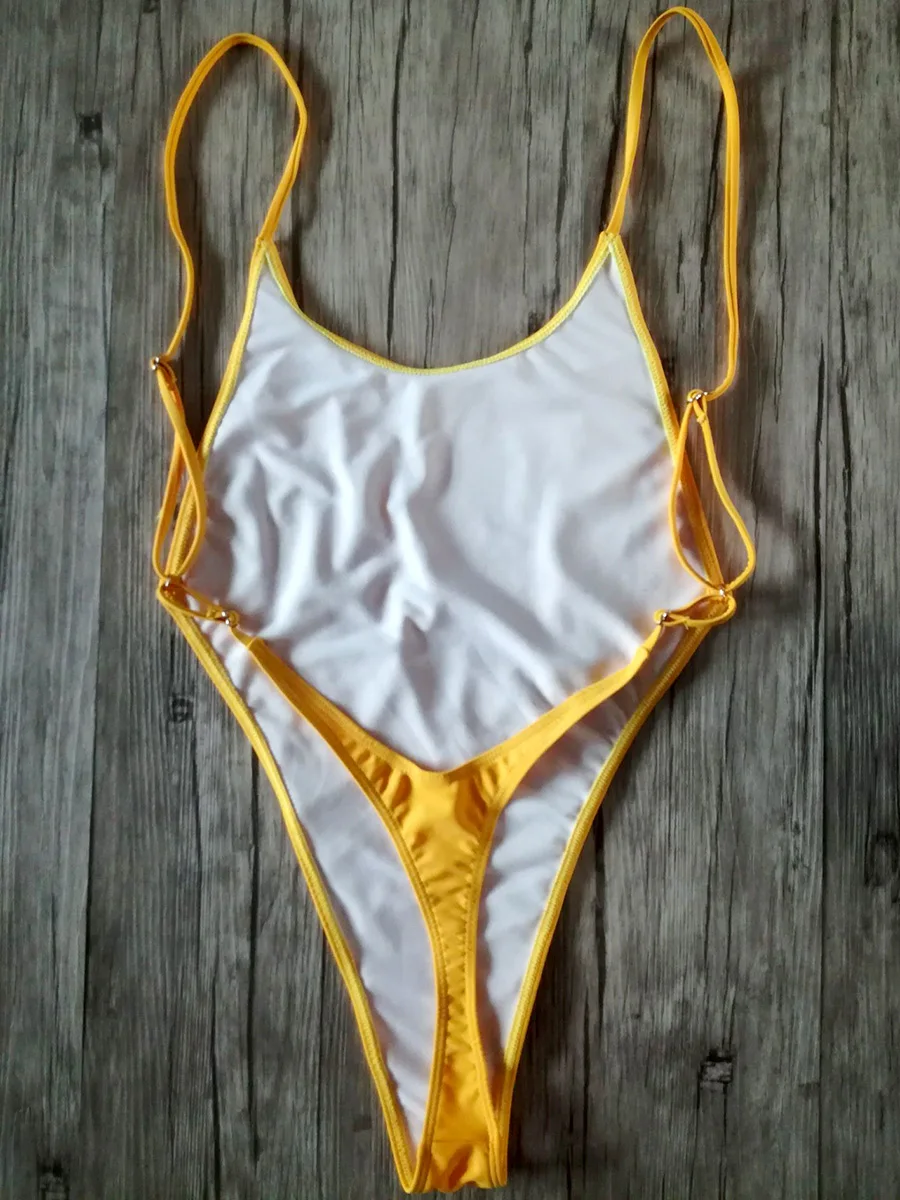 

Extreme Mini Micro G String One Piece Swimsuit Women Thong Swimwear Female Backless Monokini High Cut Bathing Suit Swim Beach