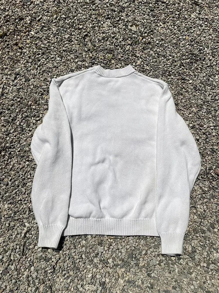 Sweater Y2K apex kembar rajut ukuran besar, baju Jumper Gotik musim dingin grafis Streetwear atasan lengan panjang pakaian Vintage