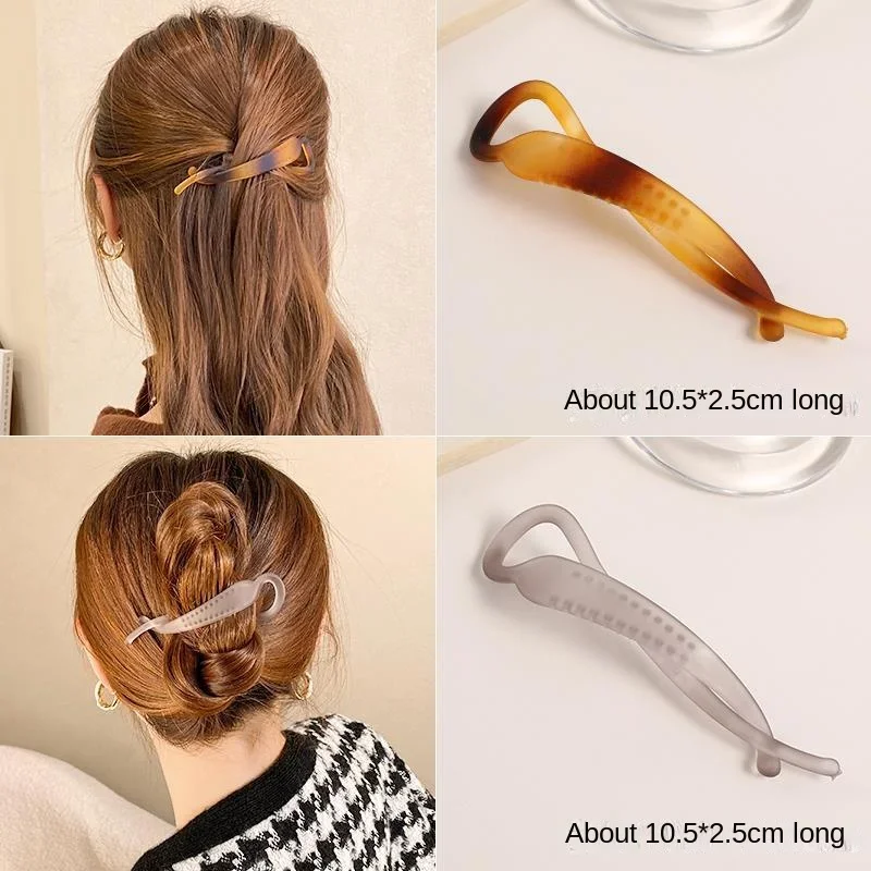 Women‘s Banana Twist Clips Elegant Ponytail Frosted Clips Hairpin Hair Claw Back Head Hair Braids Tools Headwear Styling Hairpin