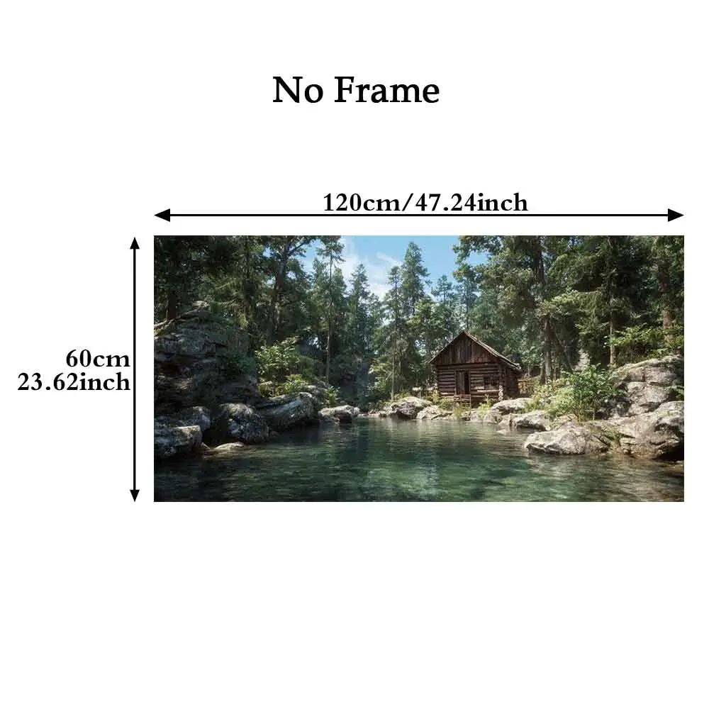 [2D Flat]1pc 23.6X47.2in 60cmX120cm UnFramed Canvas Material Art Decoration Painting Rustic Cabin