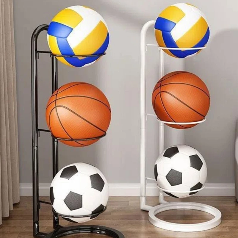 Basketball Storage Rack Rolling  Vertical Display Rack Football Stand Removable Garage  Organizers Easily to Use