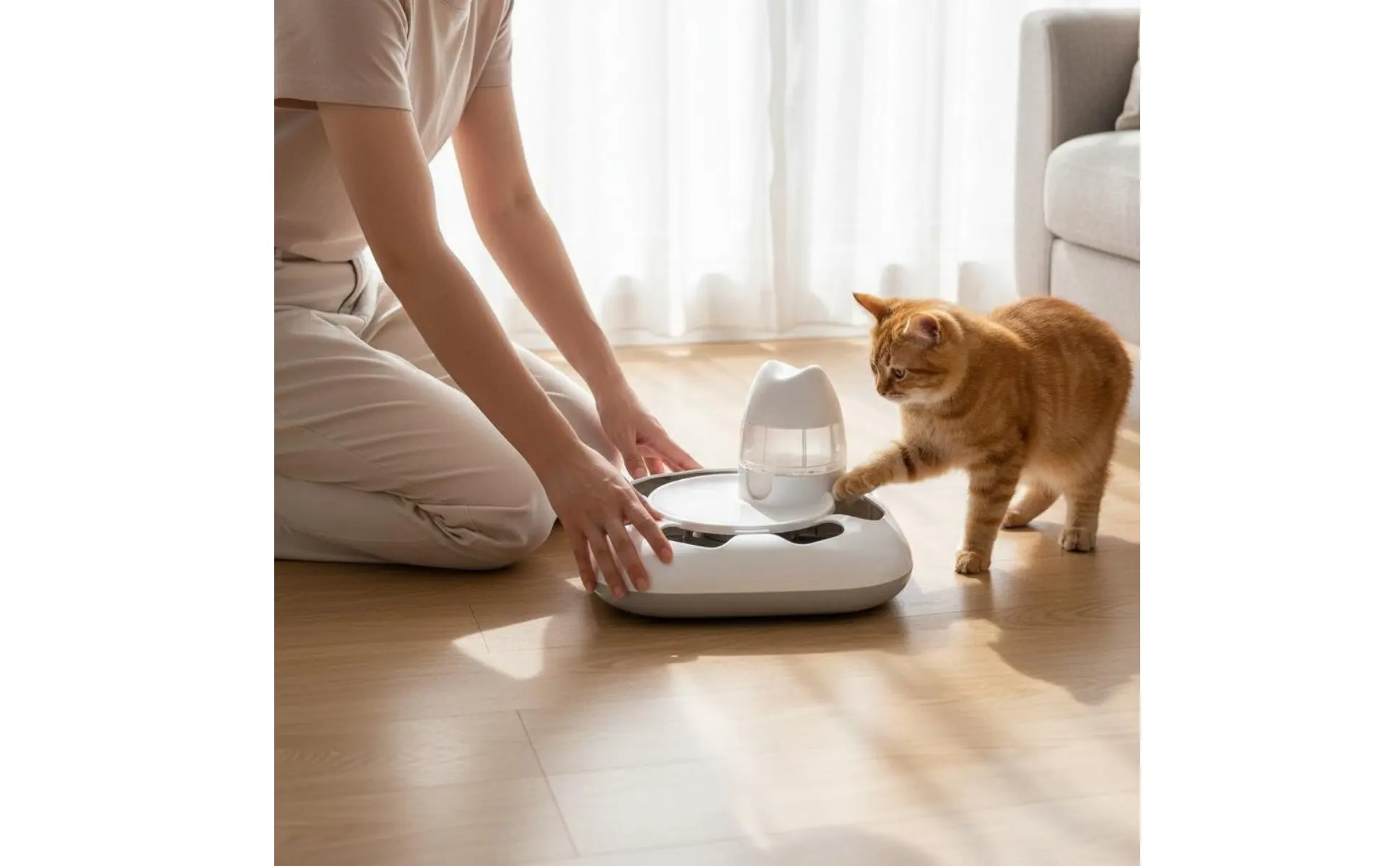 Cat Hunting Game Machine Interactive Play Automatic Cat Toy Electronic Pet Treat Dispenser Random Movement Anti-Rollover Design