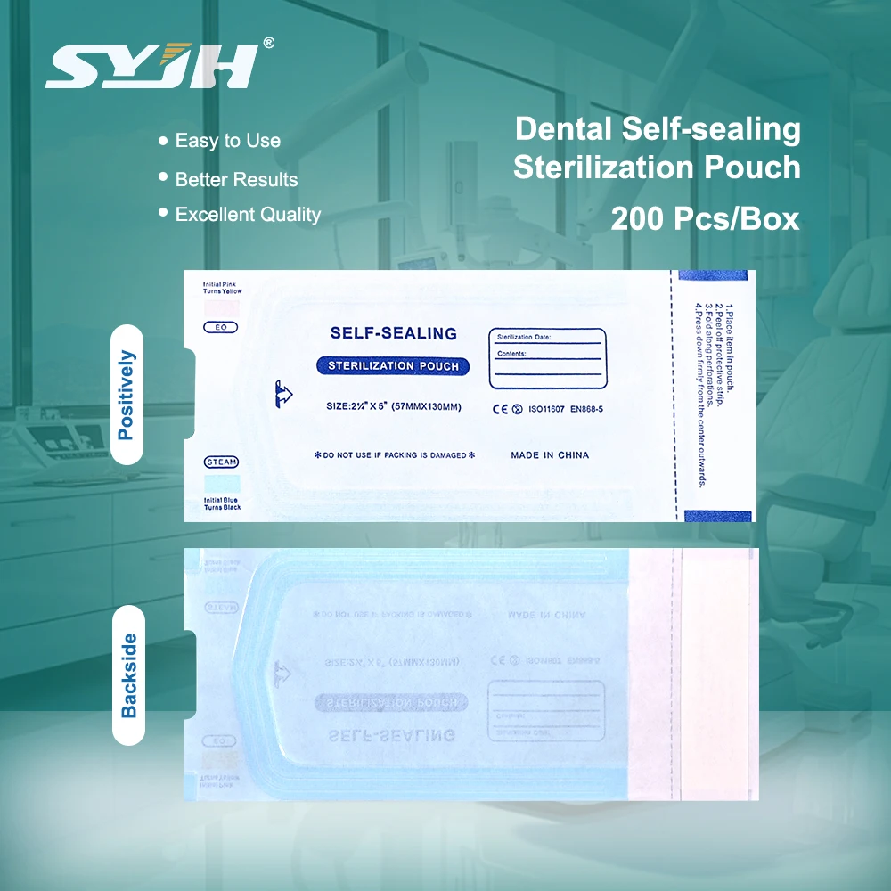 

SYJH 200Pcs/Box Dental Self-Sealing Sterilization Bag Size Optional Tattoo Dental Nail Art Disposable Dentistry Consumables