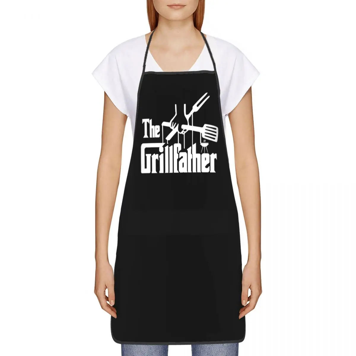 The Grillfather BBQ Kitchen Chef Cooking Baking Apron Men Women Funny Grill And Smoker Barbecue Tablier Cuisine for Gardening