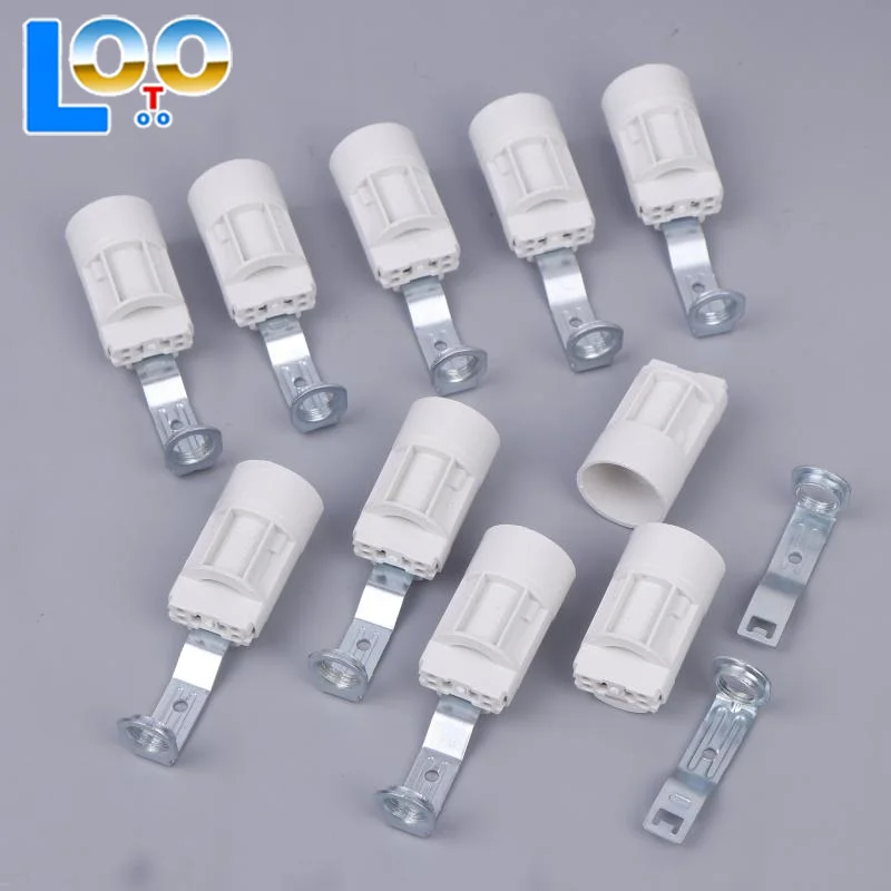 10 шт. цоколь для канделябры E14, кронштейн, держатель лампы, цоколь освещения, патроны из цинкового сплава, держатель лампы с кронштейном для хрустальных ламп