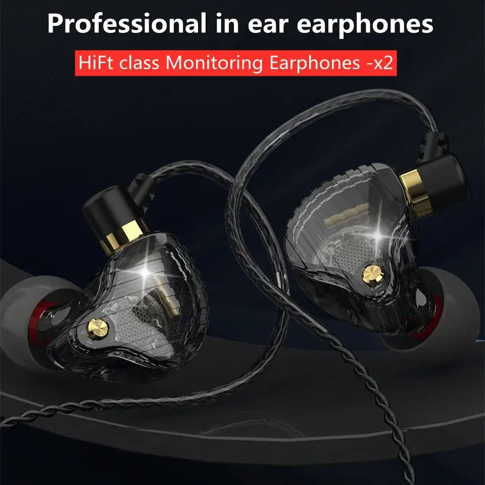 QKZ SK3 3.5mm Wired Earphone with Microphone HiFi Music Monitor Bass Headphone Noise Cancelling Headset For Sport Gaming Earbuds