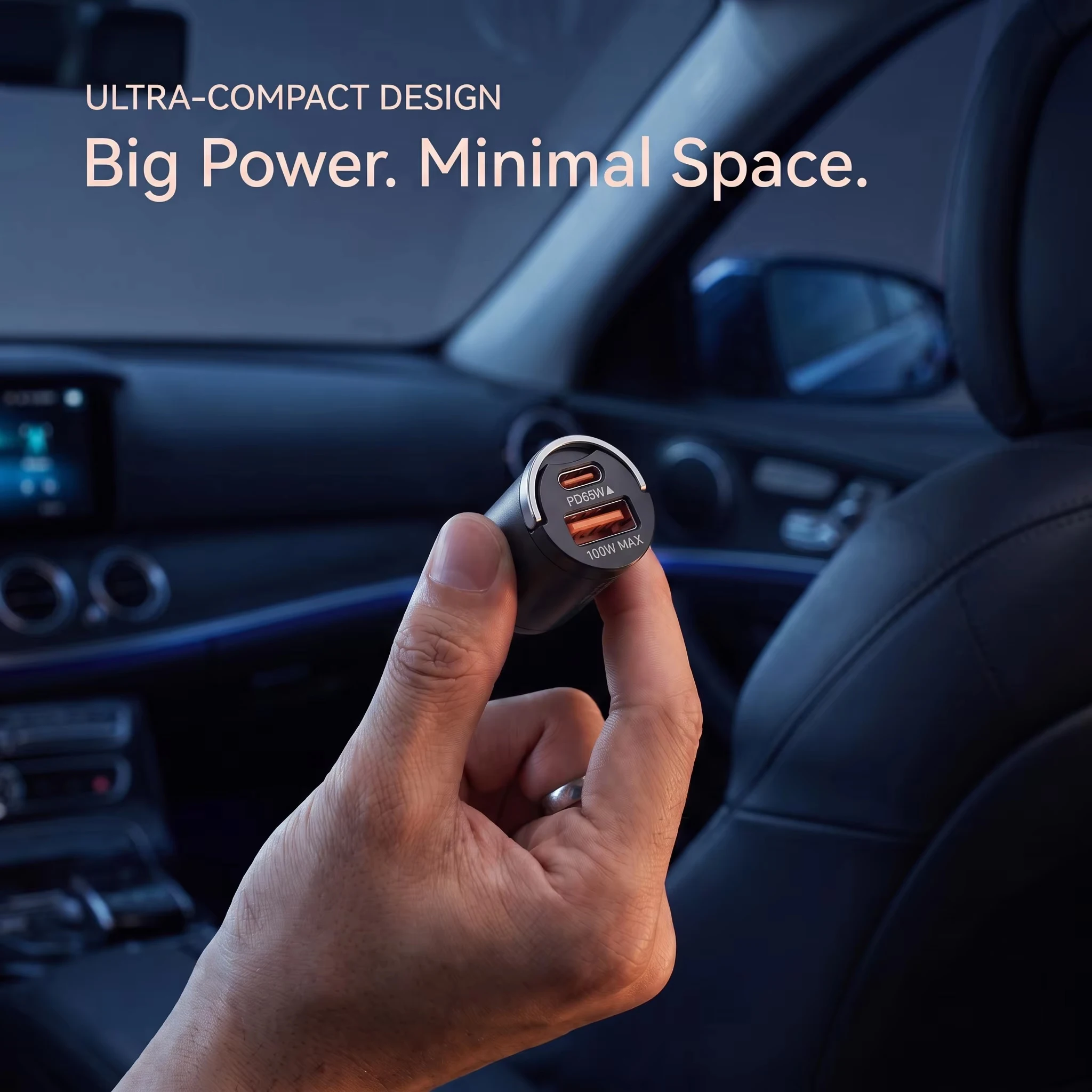 165W Rapid Charge Car Charger Ultra Compact Flush Mount Design PD 65W Type C and 100W USB A Power for Cars Trucks SUVs and Vans