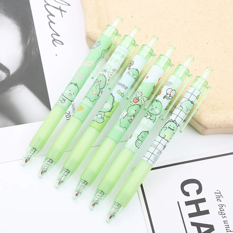 

50pcs Dinosaur press pen creative stationery student press neutral pen cute high face value press water-based signature pen