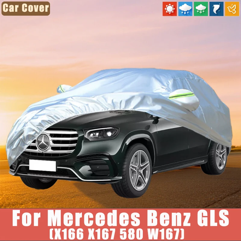 

Для Mercedes Benz GLS X166 X167 580 W167 уличная защита от снега солнцезащитный козырек водостойкие пылезащитные полные автомобильные чехлы