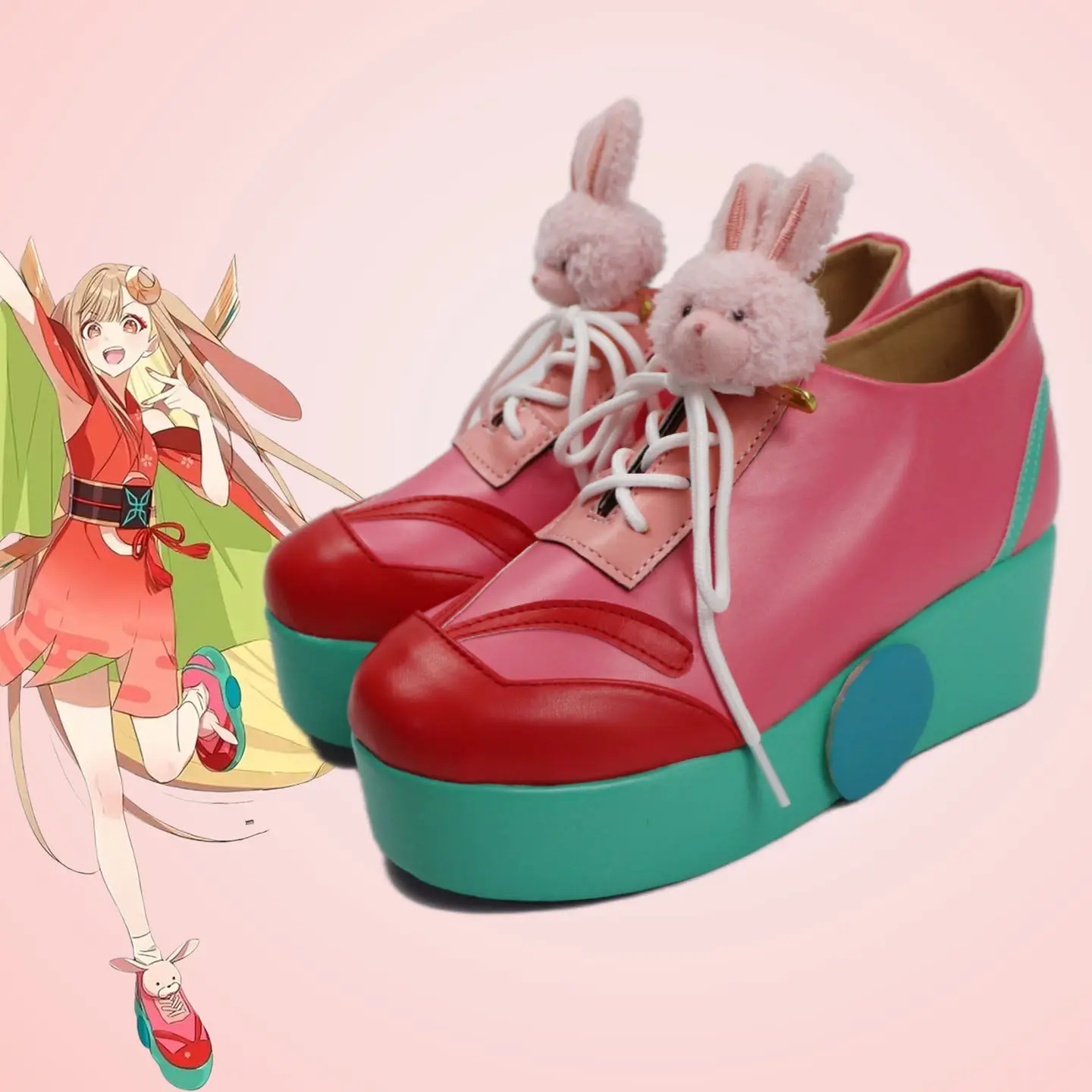 Anime Cosmic Princess Kaguya! Kaguya Cosplay Shoes Multicolored Short PU Leather Boots For Halloween Carnival