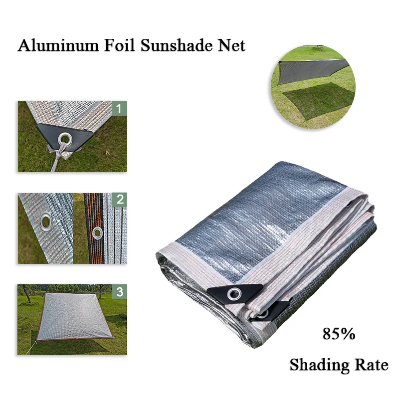 

Aluminum Foil Shade Net Customizable High Density Balcony Courtyard Succulent Roof Cooling Net Reflective Privacy Protection