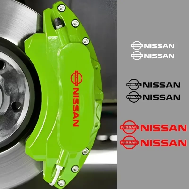 For Nissan Qashqai Leaf Juke Patrol Micra X Trail Tiida Navara Nismo Note 6PCS Car Brake Caliper Vinyl Stickers Wheel Decals