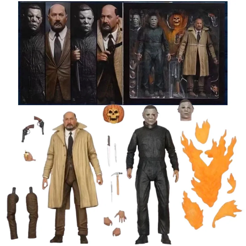 

NECA Ultimate Michael Myers and and Dr. Loomis Action Figure Neca Halloween Figuras Anime Peripheral 7-Inch Model Ornament Toys