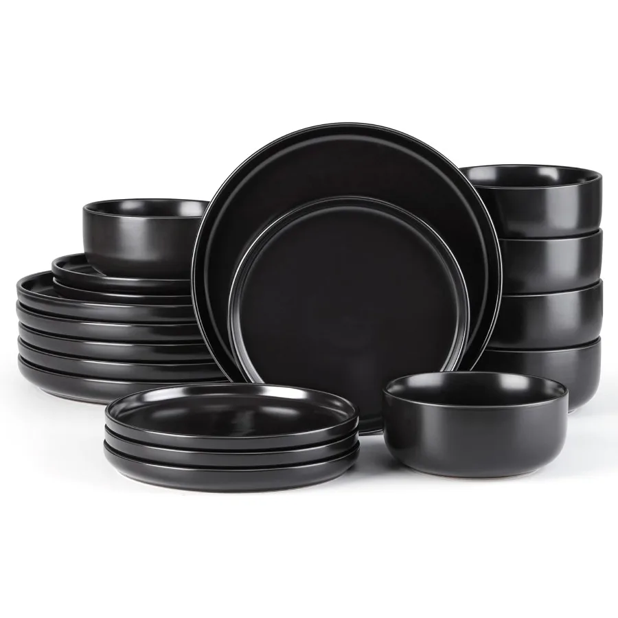 

Наборы керамической посуды для 6 наборов тарелок и мисок из 18 предметов Современная керамическая посуда Обеденная посуда Микроволновая печь и можно мыть в посудомоечной машине M