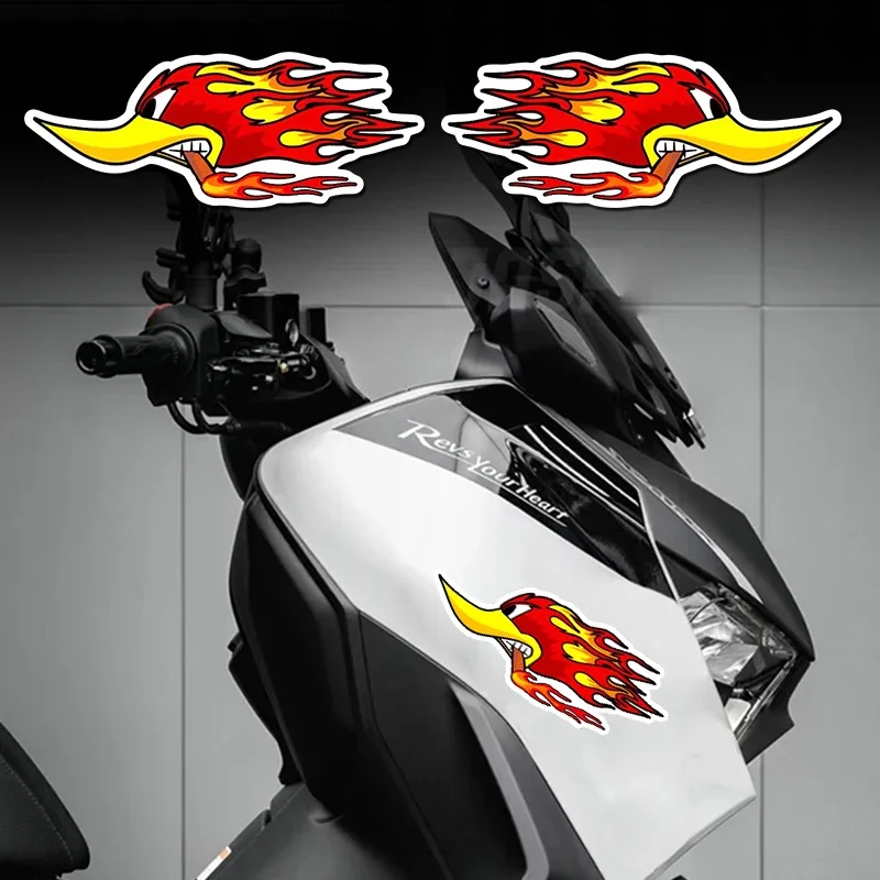 

Flame Duck Motorcycle Stickers for Helmet Fuel Tank Durable Racing Bumper Body Styling Car Rearview Mirror Window Vinyl Decals