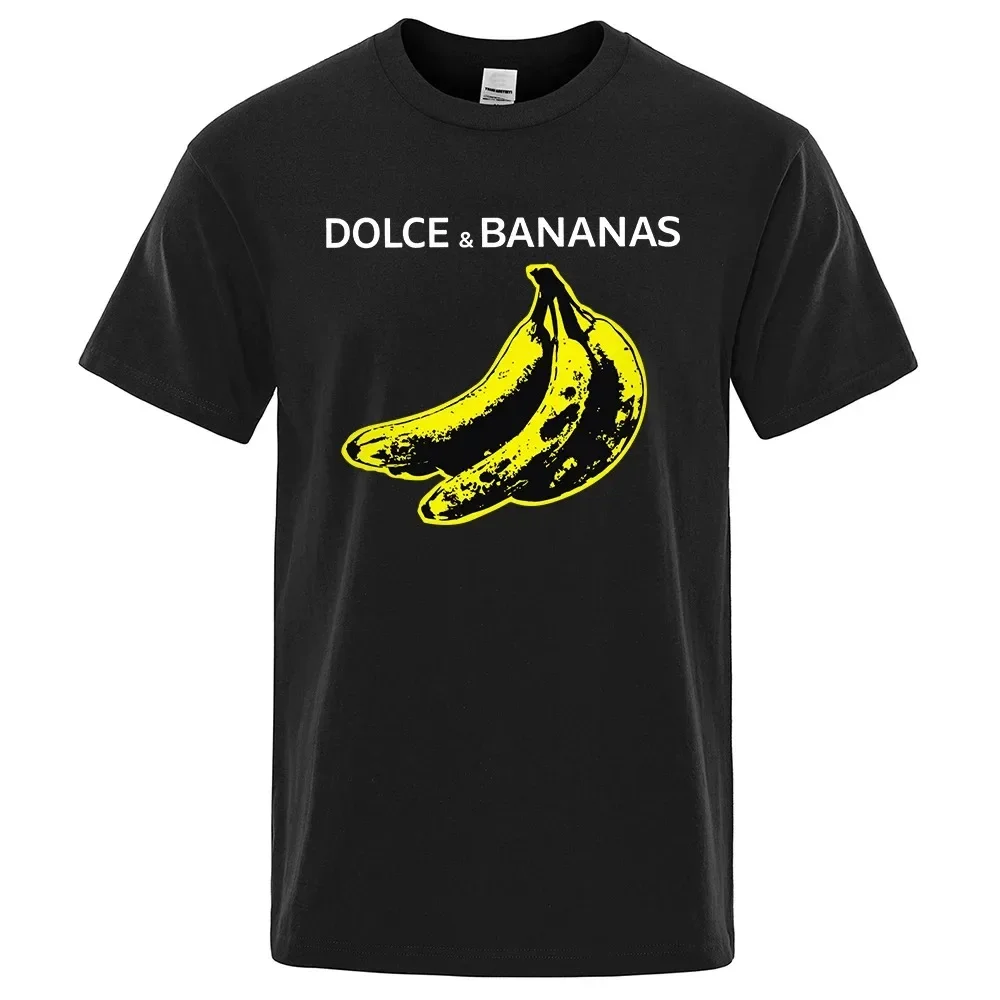 Dilce & Banana Funny Printed T-Shirt for Men Loose Oversize Short Sleeves Fashion Street T Shirt Cotton Breathable Clothing Male