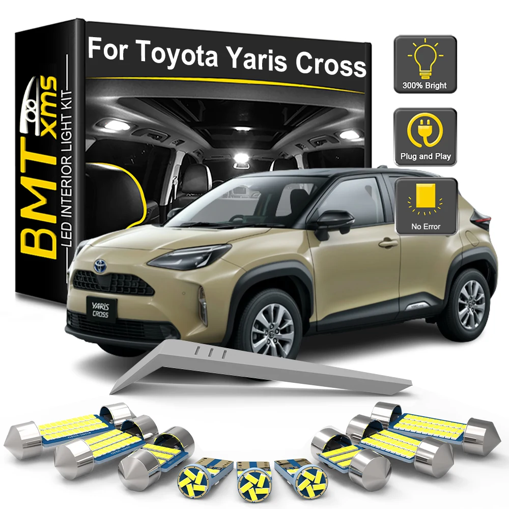 BMTxms 11Pcs Car LED Interior Light Bulb Kit For Toyota Yaris Cross 2020 2021 2022 2023 2024 Vehicle Indoor Reading Dome Trunk