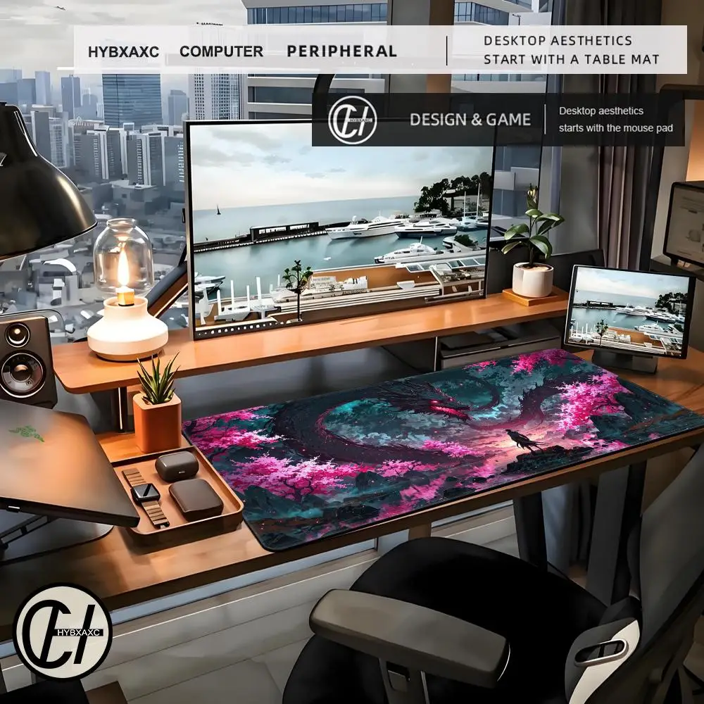 Chinese Dragon Mouse Pad Mousepad Large Gaming Mouse Pad LockEdge Thickened Computer Keyboard Table Desk Mat