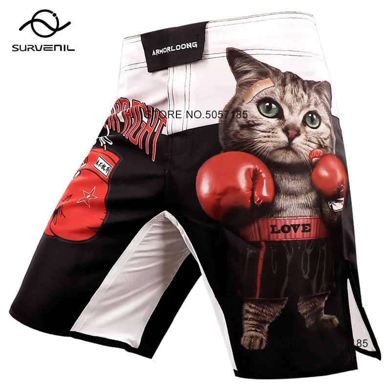 

Shorts for MMA BJJ Cat Sublimated Martial Arts Athletic Trunks Grappling Kickboxing Pants Unisex Adult Youth Men's Fight Shorts