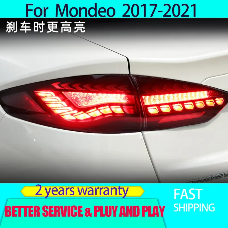 Car Styling for Ford Mondeo Tail Lights 2017-2021 Fusion Taillight Rear DRL Fog Brake Reversing Turn Signal