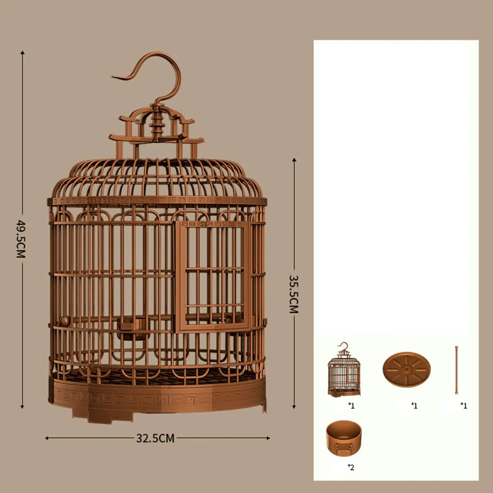 Luxury Bird Cage Large Parrot Stand Cage Parrot Birdcage Portable Pet Cage for Cockatoos African Grey Macaw Finches Cockatiels