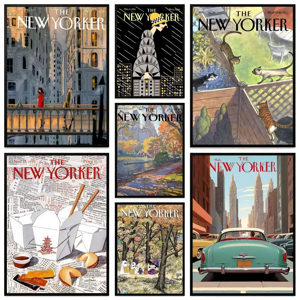 Magazine The New Yorker Poster Poster HD Printing Modern Minimalist Style Wall Art Home Decor For Office Bedroom Gift