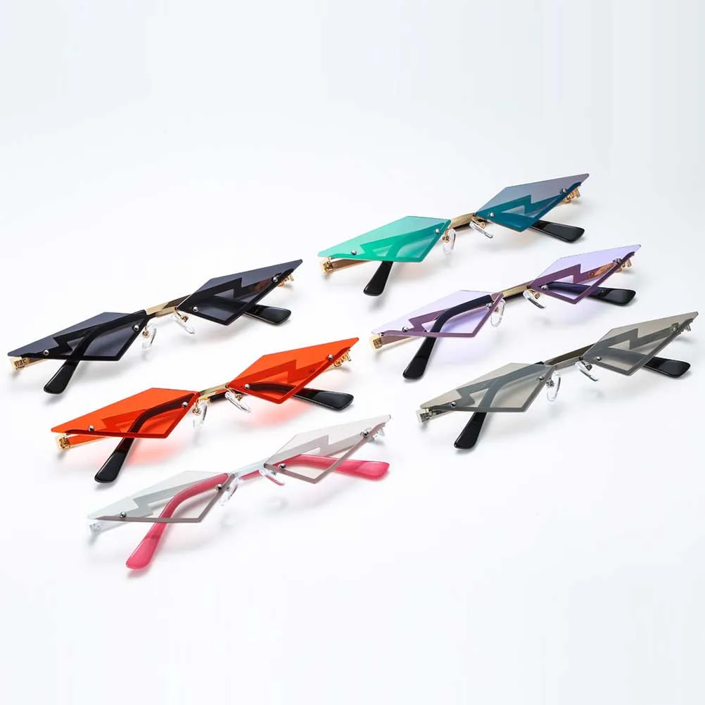 

Rimless Sunglasses Golden Frame Purple Lightweight Durable Street Glasses Fashion Eyewear for Men Women