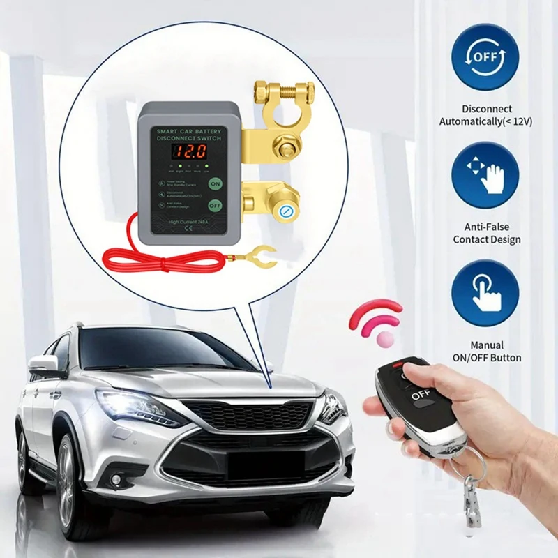 Car Remote Battery Disconnect Switch 12V 240A Remote Control Switch Leakage Protection Power Off Switch Power Switch-AT36