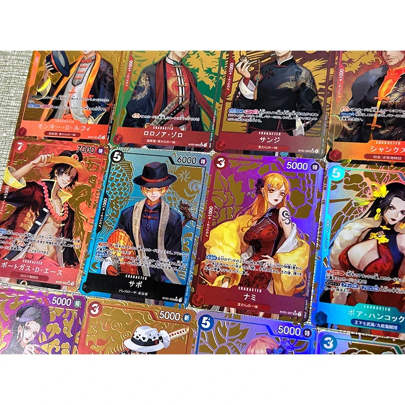 One Piece Anime Characters Nami Nico Robin Shanks DIY Homemade Bronzing Flash Card Christmas Birthday Gift Collection Card