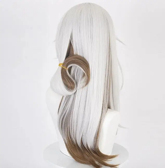 Wigs Synthetic Long Straight White Brown Mixed Cosplay Hair Heat Resistant Wig for Party