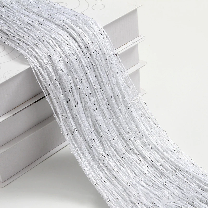 100x200CM Living Room String Curtain Shiny Tassel Silver Line