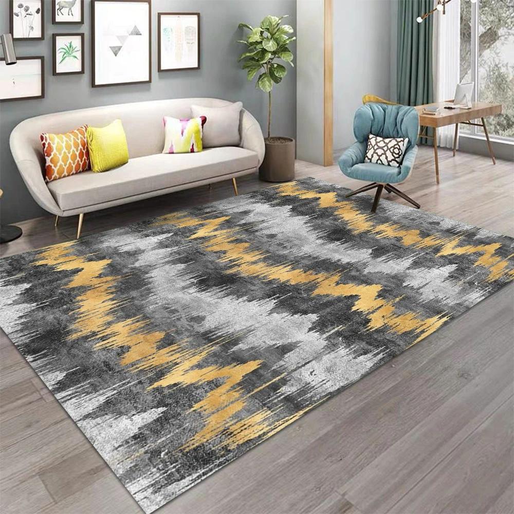 سجادة مطبوعة مخططة لغرفة المعيشة، سجادة أرضية قابلة للغسل، مساحة كبيرة غير قابلة للانزلاق، سجادة تزيين لغرفة المراهقين والأولاد والبنات #1