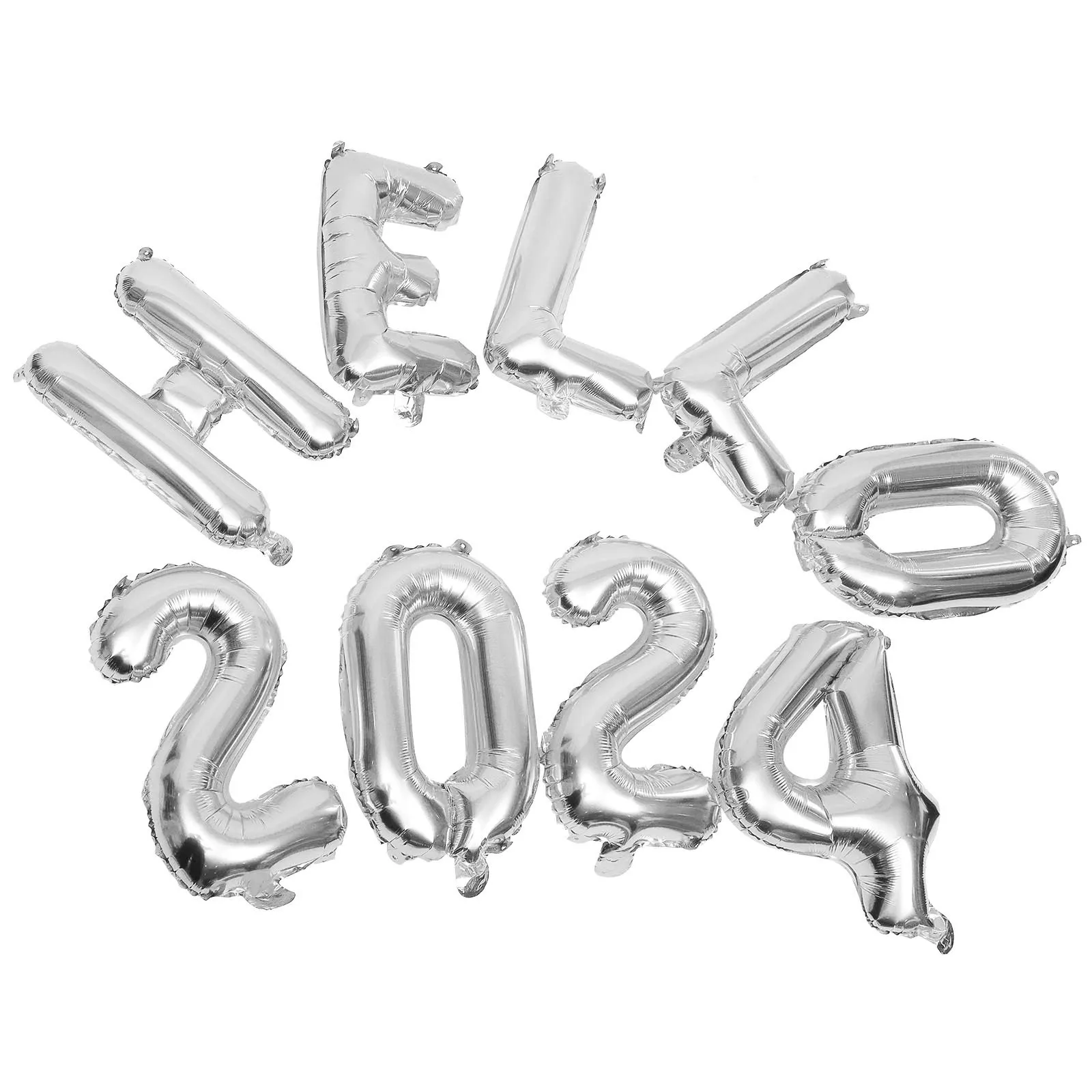 

1Set Number Letter Aluminum Foil Balloons Hello 2024 New Year Party Supplies Party Layout Props Hello 2024 Balloons