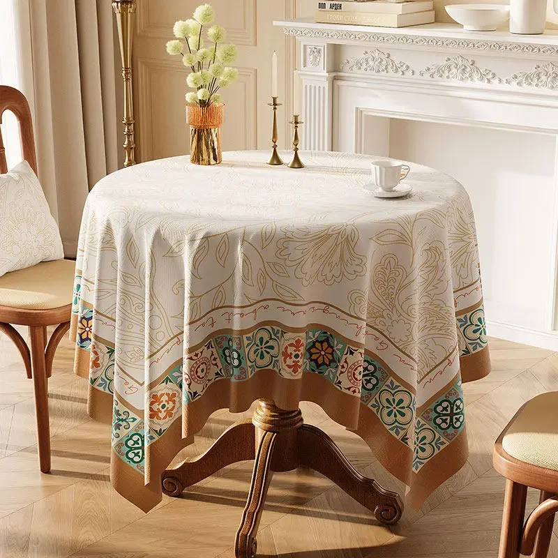 American Country Tablecloth Waterproof Oil-Proof Wash-Free PVC Mats Stain-Resistant Wipeable Light Luxury Premium Table Cloth