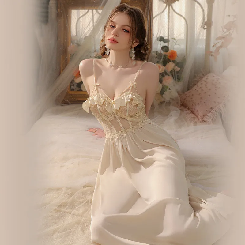 

Champagne Bride Wedding Nighty&Robe Set Women Sleepwear Bathrobe Gown Suit Nightgown Summer Rayon Kimono Lounge Wear