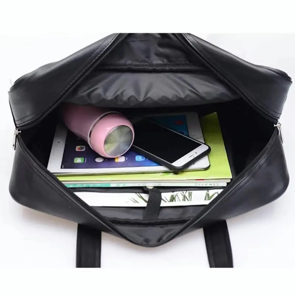 Single Shoulder Bag Commuter Backpack Uniform Bag Document Bag PU Solid Color Waterproof Handbag For Travel Pouch сумка