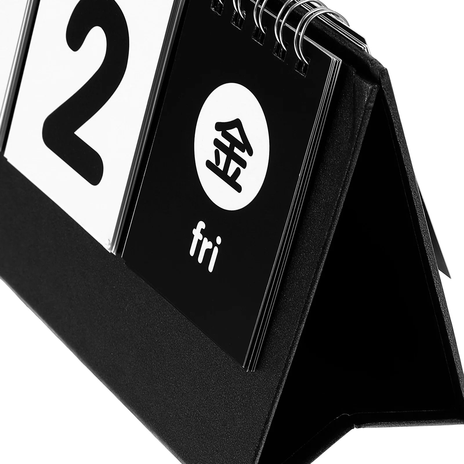 

Двусторонний настольный календарь, черный современный дневной обратный отсчет, вечный многоразовый календарь для офиса и дома