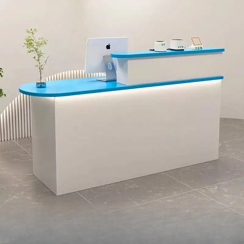 Green Orange Reception Desks Vintage Storage Classic Luxury Reception Desks Corner Modern Rezeption Theke Office Furniture