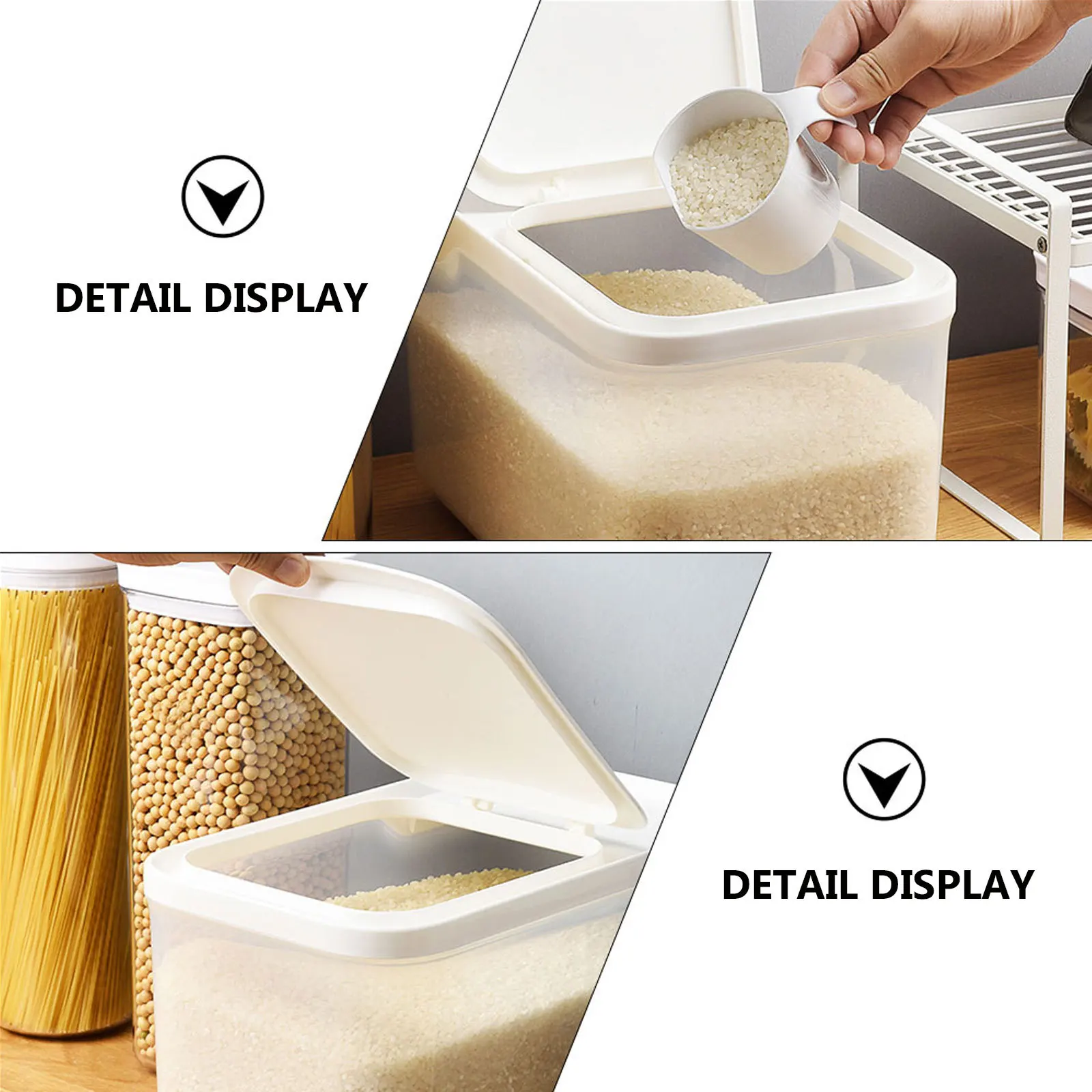 

Rice Storage Bucket 10L Large Capacity Moisture-Proof Dustproof Insect-Proof Sealed Container For Kitchen Rice Flour Pet